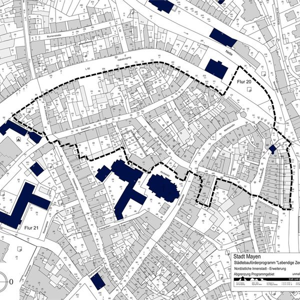 Bildübersicht Abgrenzung des Erweiterungsgebietes von Mayen - Nordöstliche Innenstadt